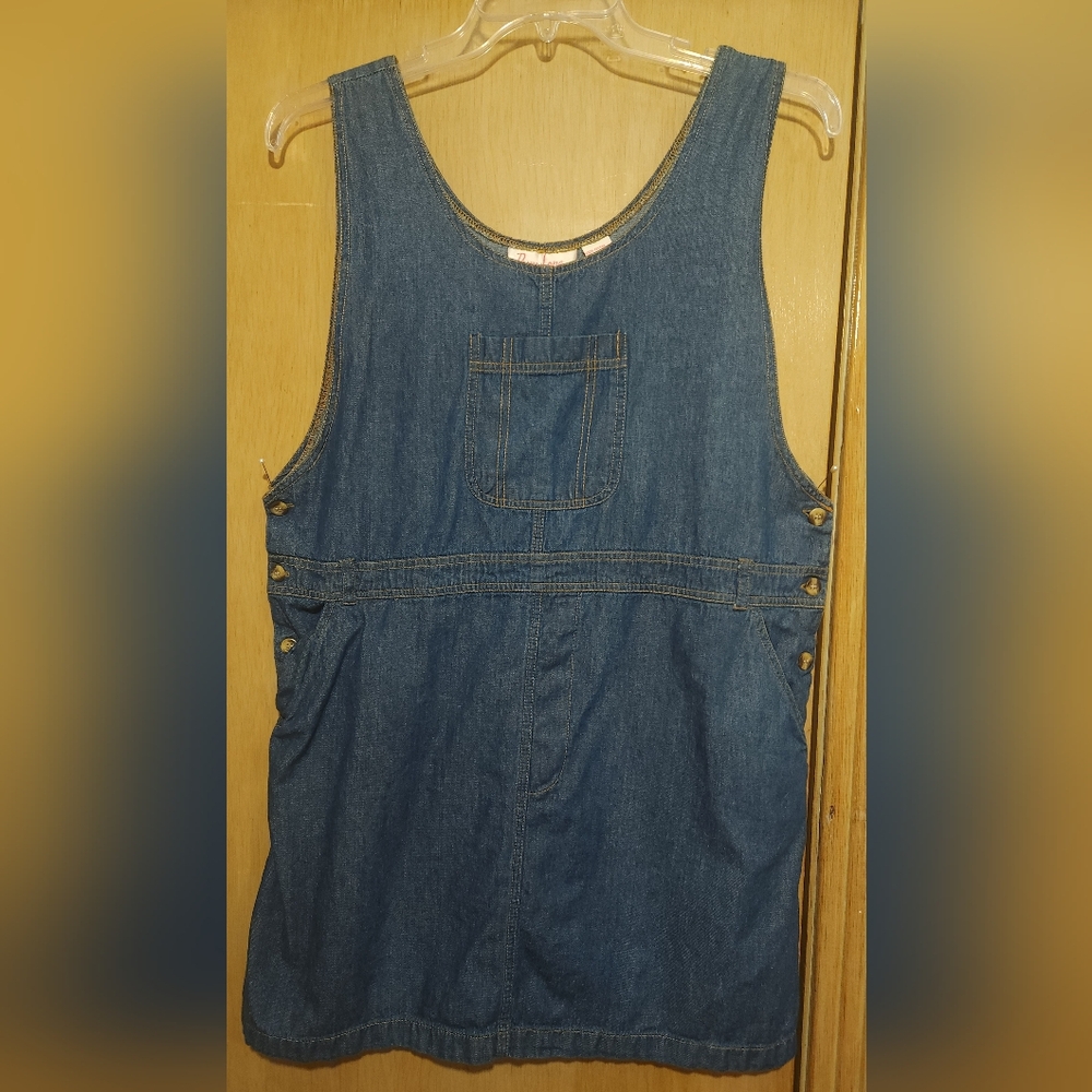 Vtg Penny Lane Denim Jumper Dress Mini Womens Size L 90s Y2K